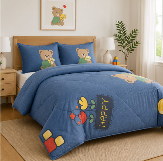 Aarniva Breathable Polyester Comforter Set | King/Queen | 250 GSM | Ultra-Soft & Cozy | Cozy Teddy | 5-Piece Set