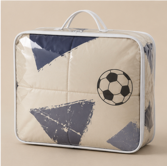 Aarniva Breathable Polyester Comforter Set | King/Queen | 250 GSM | Ultra-Soft & Cozy | Soccer Navy | 5-Piece Set