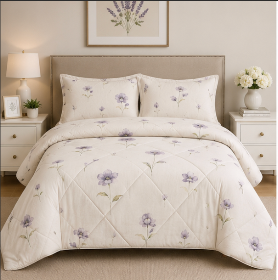 Aarniva Breathable Polyester Comforter Set | King/Queen | 250 GSM | Ultra-Soft & Cozy | Design Patterns | Includes 2 Pillow Covers