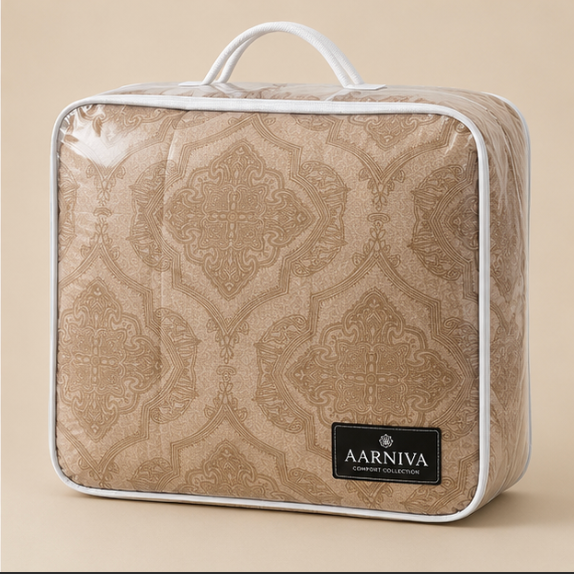 Aarniva Breathable Polyester Comforter Set | King/Queen | 250 GSM | Ultra-Soft & Cozy | Classic Taupe | 5-Piece Set