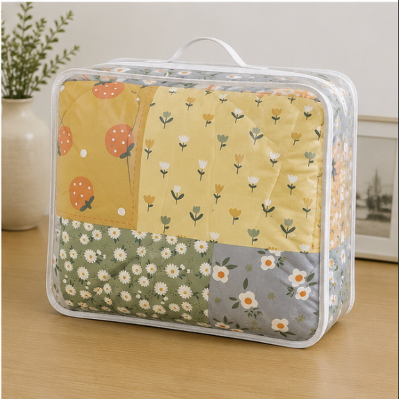 Aarniva Breathable Polyester Comforter Set | King/Queen | 250 GSM | Ultra-Soft & Cozy | Flower Patch | 5-Piece Set