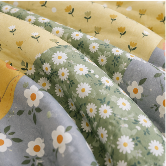 Aarniva Breathable Polyester Comforter Set | King/Queen | 250 GSM | Ultra-Soft & Cozy | Flower Patch | 5-Piece Set