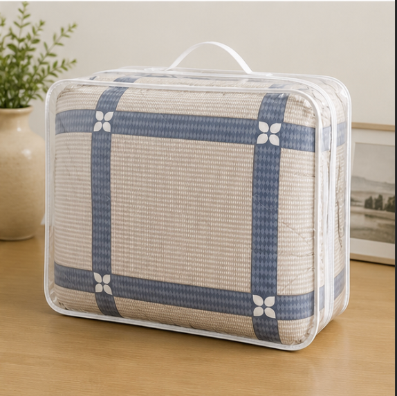 Aarniva Breathable Polyester Comforter Set | King/Queen | 250 GSM | Ultra-Soft & Cozy | Stone Grid | 5-Piece Set