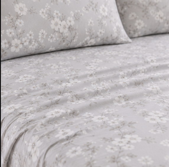 Aarniva Polyester Bedsheet Set | King/Queen | Soft & Breathable | Soft Silver | 4-Piece Set