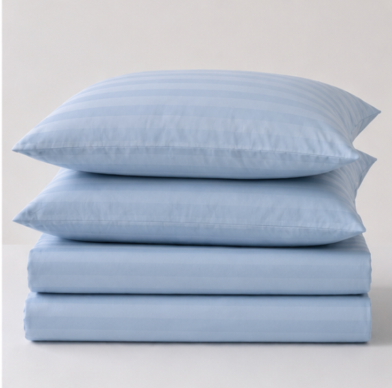 Aarniva Polyester Bedsheet Set | King/Queen | Soft & Breathable | Light Blue | 4-Piece Set