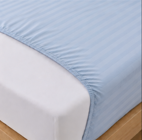 Aarniva Polyester Bedsheet Set | King/Queen | Soft & Breathable | Light Blue | 4-Piece Set