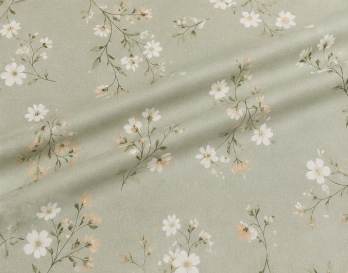 Aarniva Polyester Bedsheet Set | King/Queen | Soft & Breathable | Sage Meadow | 4-Piece Set