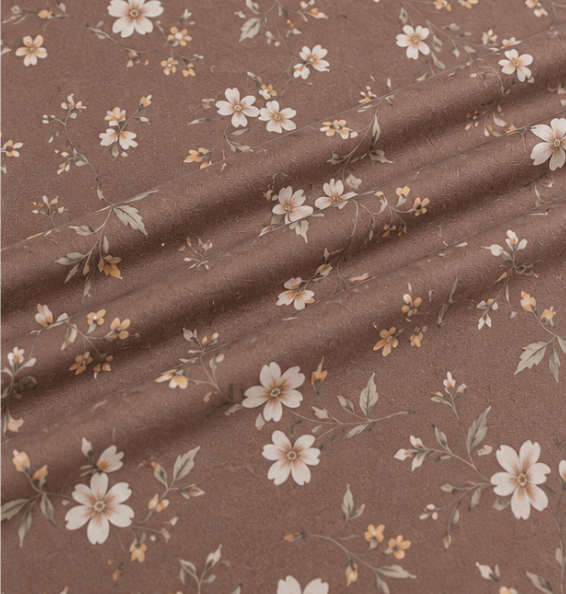 Aarniva Polyester Bedsheet Set | King/Queen | Soft & Breathable | Brown with Flowers | 4-Piece Set
