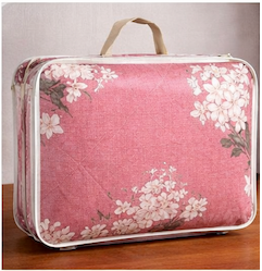 Aarniva Breathable Polyester Comforter Set | King/Queen | 250 GSM | Ultra-Soft & Cozy | Pink with White Flowers | Includes 2 Pillow Covers