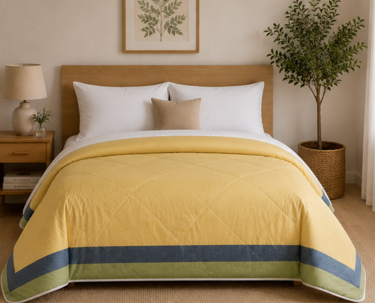 Aarniva Breathable Polyester Comforter Set | King/Queen | 250 GSM | Ultra-Soft & Cozy | Sunny Horizon | 5-Piece Set