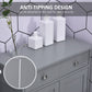 kleankin Freestanding Bathroom Floor Cabinet, Organizer Floor Tower with 2 Door, 2 Drawers, Adjustable Shelf, Grey