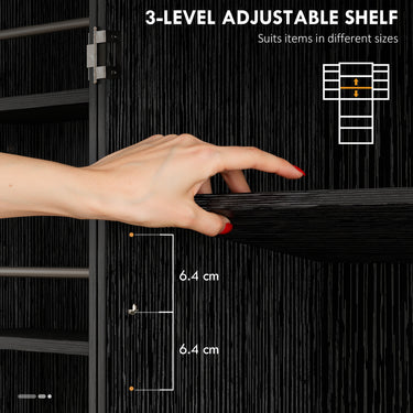 HOMCOM 72" Kitchen Pantry Cabinet, Farmhouse Storage Cabinet with 4 Doors, Drawer, 8 Door Shelves and Adjustable Shelf, Black