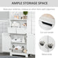 kleankin Freestanding Bathroom Cabinet with Adjustable Shelf and Drawers, Small Cabinet for Bathroom, Living Room, White