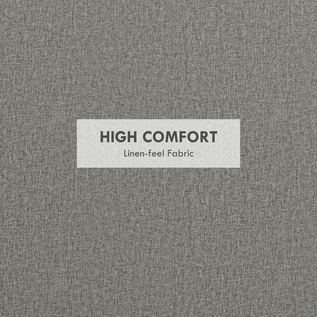 HOMCOM Round Coffee Table, End Table with Hidden Storage and Tray Top, Linen Upholstered Footrest for Living Room