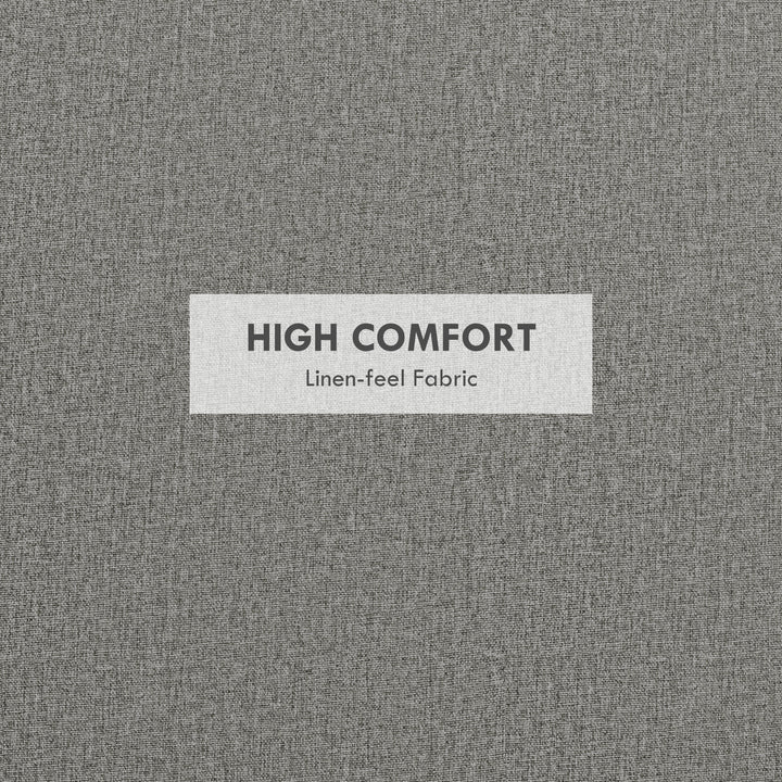 HOMCOM Round Coffee Table, End Table with Hidden Storage and Tray Top, Linen Upholstered Footrest for Living Room