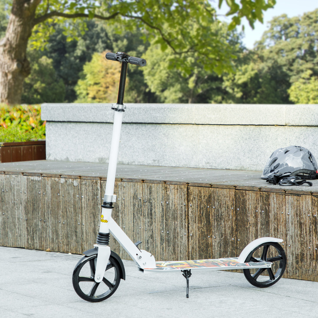 Qaba Kick Scooter for Kids Ages 6-12 with Adjustable Height, Rear-Fender Brake, 200mm Big Wheel, Foldable Design, Green