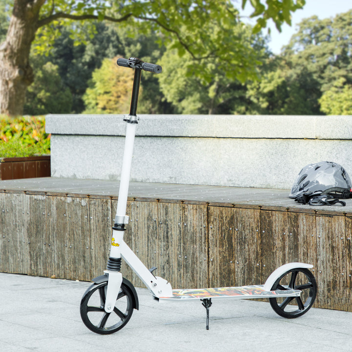 Qaba Kick Scooter for Kids Ages 6-12 with Adjustable Height, Rear-Fender Brake, 200mm Big Wheel, Foldable Design, Green