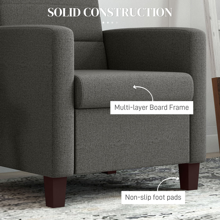 HOMCOM Fabric Accent Chair, Modern Armchair with Seat Cushion and Non-Slip Pads for Living Room, Bedroom, Light Brown