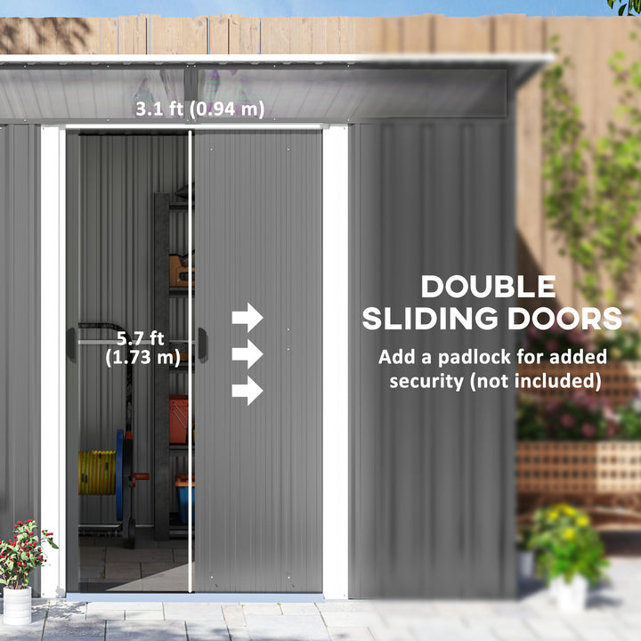 Outsunny 6' x 8.5' Outdoor Metal Garden Shed Utility Tool Storage Steel Backyard House, Dark Green