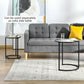 HOMCOM Set of 2 Nesting Coffee Tables with Metal Base, Round Side Table with Tempered Glass Tabletop for Living Room, Bedroom, Gold