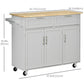 HOMCOM Modern Kitchen Island, Utility Kitchen Serving Cart with 2 Storage Drawers & Cabinets for Dining Room, Black