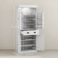HOMCOM 71" Kitchen Pantry Cabinet with LED Lights, 6 Spice Racks, a Drawer and 4 Adjustable Shelves, White