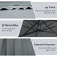 Outsunny 8FT Cantilever Patio Umbrella, Offset Patio Umbrella with Cross Base for Deck, Backyard, Pool and Garden, Hanging Umbrellas, Switch with a Wrench, Dark Gray