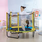 Qaba 4.6FT Trampoline for Kids with Enclosure Net for Ages 3-10, Indoor Outdoor Use, Black