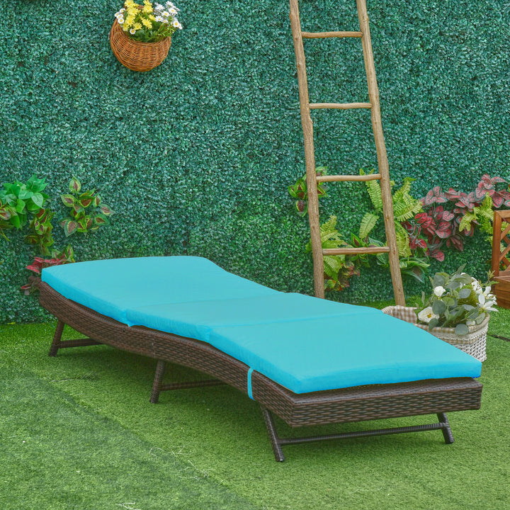 Outsunny Wicker Patio Lounger, Outdoor S Shape Recliners Lounge Chair w/ 5-Level Adjustable Backrest, Soft Padded Cushion for Outdoor Use, Cream White