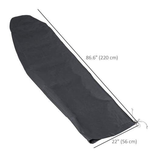 Outsunny Waterproof Patio Umbrella Cover, 300D Banana Parasol Protector with Zipper for Outdoor Garden, Patio, Dark Grey