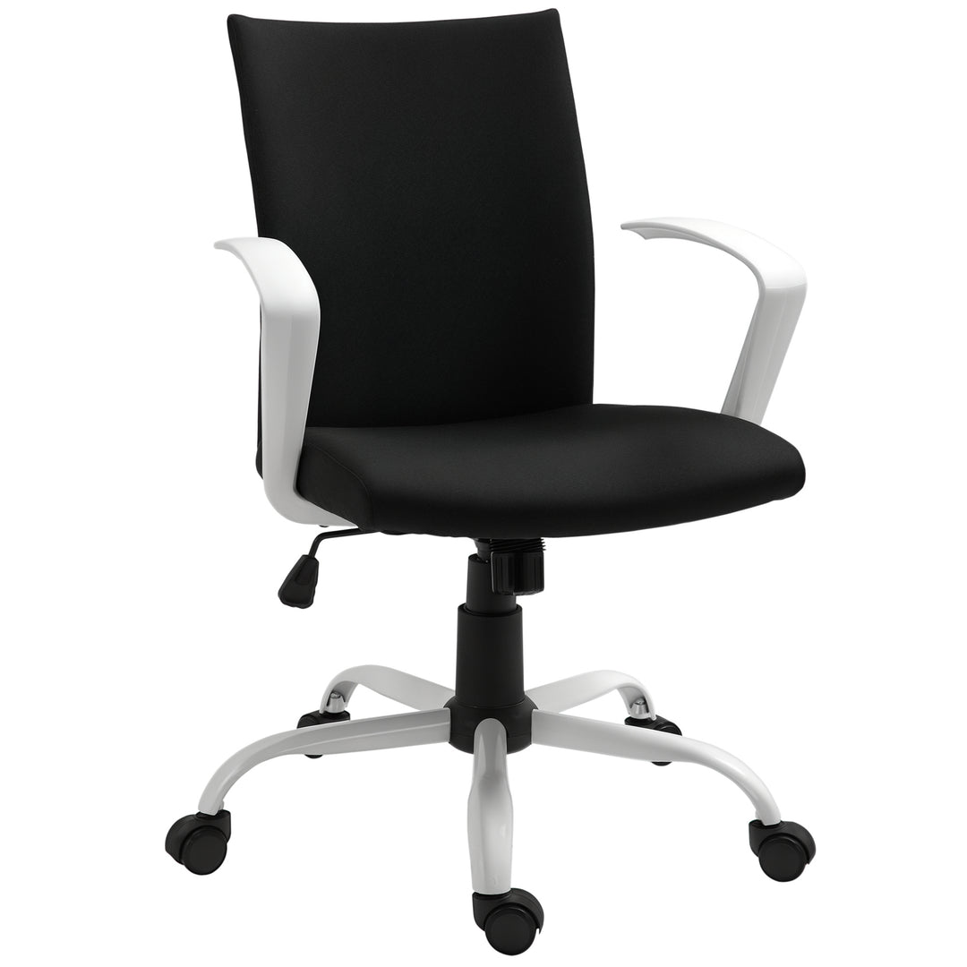 Vinsetto Linen Mid Back Office Chair With Tilt Function, Swivel Computer Chair, Charcoal Grey