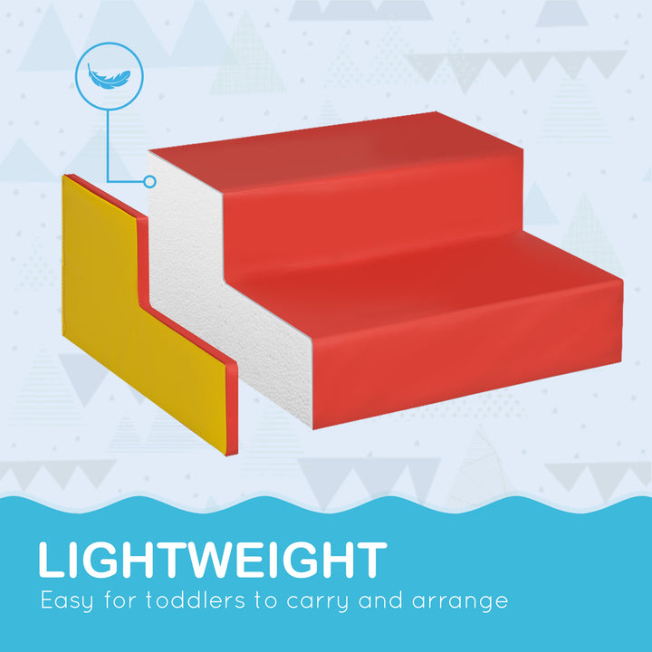 Qaba 6-Piece Soft Play for 12-36 Months Toddlers to Climb, Crawl, Slide, Blue, Green