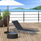 Outsunny Sun Lounger, Outdoor Chaise Lounge with 5-Position Backrest for garden, Black