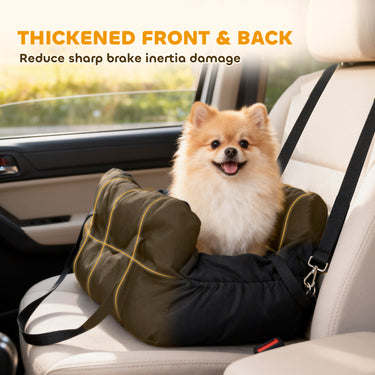 PawHut Dog Car Seat for Small Pets, Dog Booster Car Seat with Cushion and Storage Pockets, Machine Washable, Black