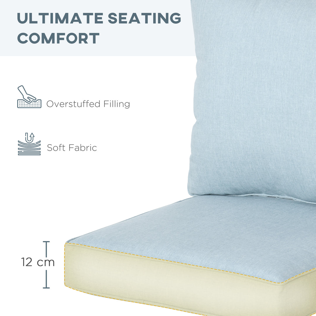 Outsunny Patio Chair Cushions, Thick Deep Seat Outdoor Seat Cushion with Back Cushion, Light Green
