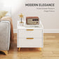 HOMCOM Bedside Table, Nightstand with 2 Drawers, Side End Table with Metal Legs for Bedroom, Black