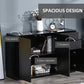 HOMCOM Kitchen Sideboard Storage Cabinet, Modern Coffee Bar with Push-Open Design and 2 Drawers for Living Room, Black