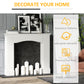 HOMCOM Modern Fireplace Mantel, Surround Mantel for Fireplace with Decorative Pattern Interior Width 29", White