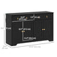 HOMCOM Sideboard Cabinet with 2 Drawers, 4 Barn Doors and 2 Adjustable Shelves, Buffet Table for Living Room, Black