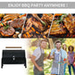 Outsunny 23" Portable Tabletop Steel Charcoal Grill Foldable Outdoor BBQ Camping Picnic Cooker Barbecue Smoker with Air Vent Black