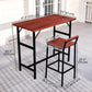 Outsunny 5 Piece Patio Bar Set with 47" Bar Height Table and 4 Bar Stools, for Backyard, Balcony, Porch, Pool, Lawn, Brown