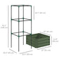 Outsunny Galvanized Planter Box, Outdoor Raised Garden Bed with 4-Tier Trellis Tomato Cage for Climbing Vines, Vegetables, Green