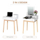HOMCOM Makeup Vanity Table with Flip-up Mirror, Modern Dressing Table with 2 Drawers for Bedroom, White