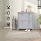 HOMCOM Entryway Shoe Cabinet with 2 Flip Drawers and Adjustable Shelves, 12 Pair Shoe Storage Organizer for Hallway, Grey