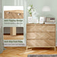 HOMCOM Bedroom Chest of Drawers with Anti-tipping Design, Storage Cabinet with 3 Drawers for Living Room, Hallway, Nature Wood
