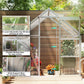 Outsunny 6' x 6' Walk-In Greenhouse, Polycarbonate Greenhouse with Sliding Door, Window, Aluminium Frame, Foundation, Silver
