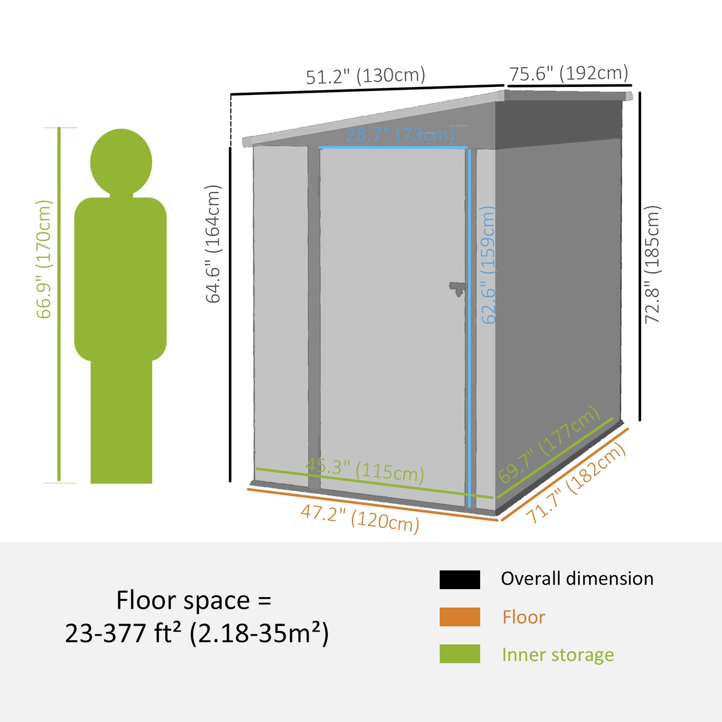 Outsunny 4' x 8' Outdoor Storage Shed Lean to Shed Outdoor Metal Tool Shed with Lockable Door and Air Vents, Dark Grey