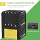 Outsunny Garden Compost Bin Large Outdoor Compost Container 80 Gallon Fast Creation of Fertile Soil Aerating Compost Box, Easy Assembly, Black