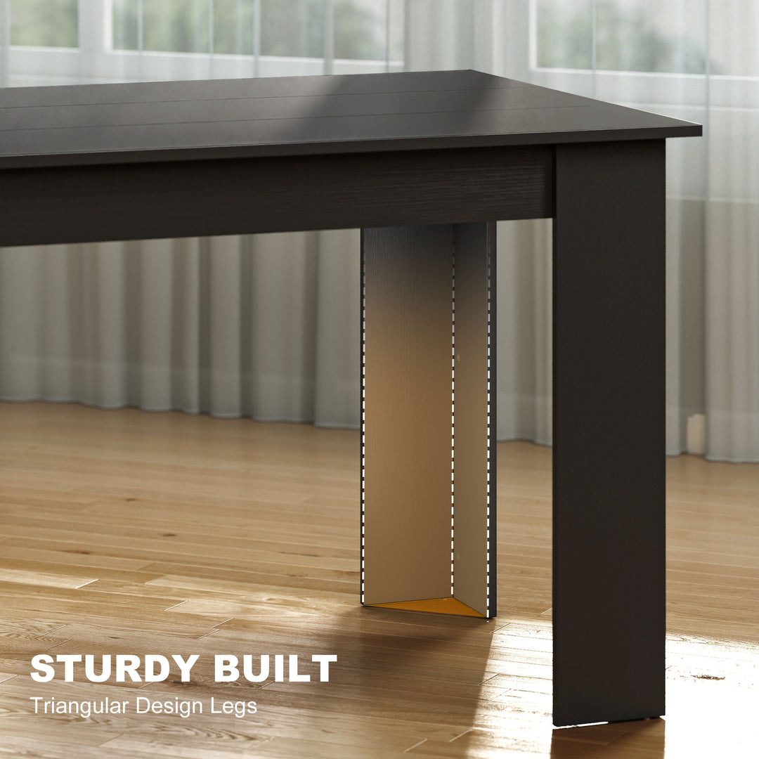 HOMCOM 63" Kitchen Table for 4-6 People, Dining Table with Wood Effect for Dining Room, Grey