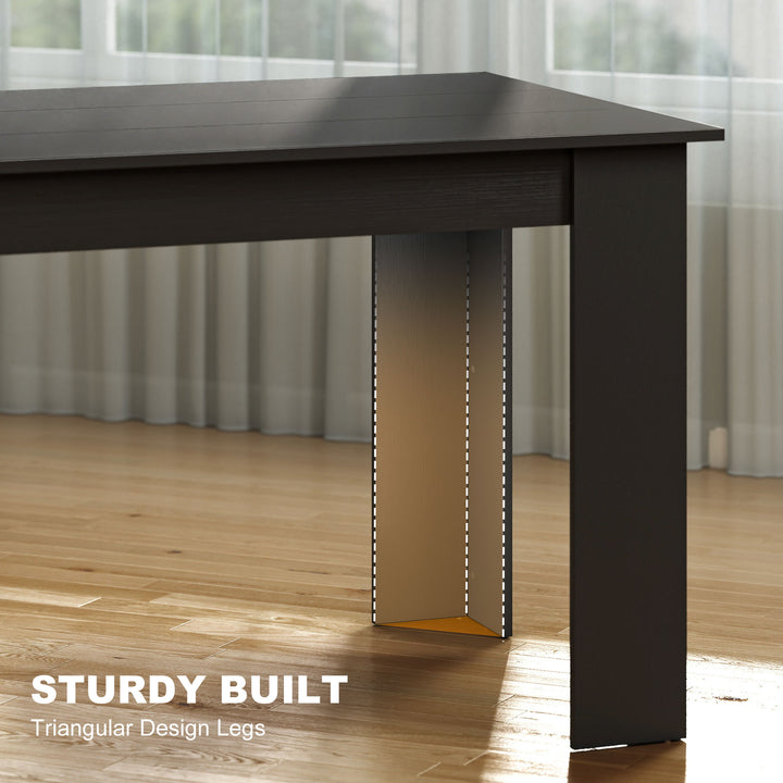 HOMCOM 63" Kitchen Table for 4-6 People, Dining Table with Wood Effect for Dining Room, Grey